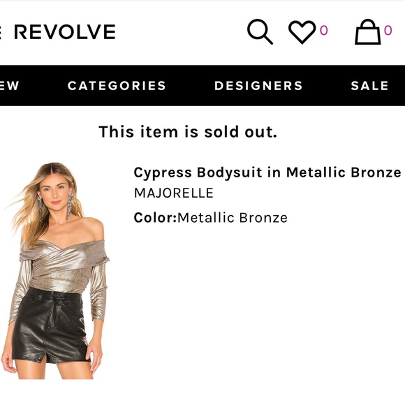 MAJORELLE Cypress Bodysuit Metallic Bronze Taupe Off Shoulder OnePiece Party Top - Picture 8 of 12